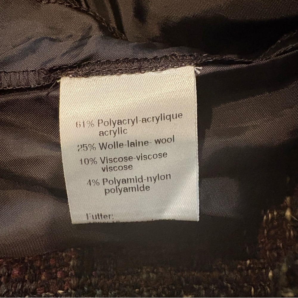 Akris Punto Multicolor Double Pleat Tweed Wool Blend Skirt, Sz 6 - Picture 11 of 13